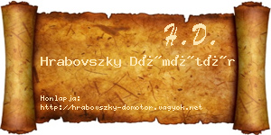 Hrabovszky Dömötör névjegykártya